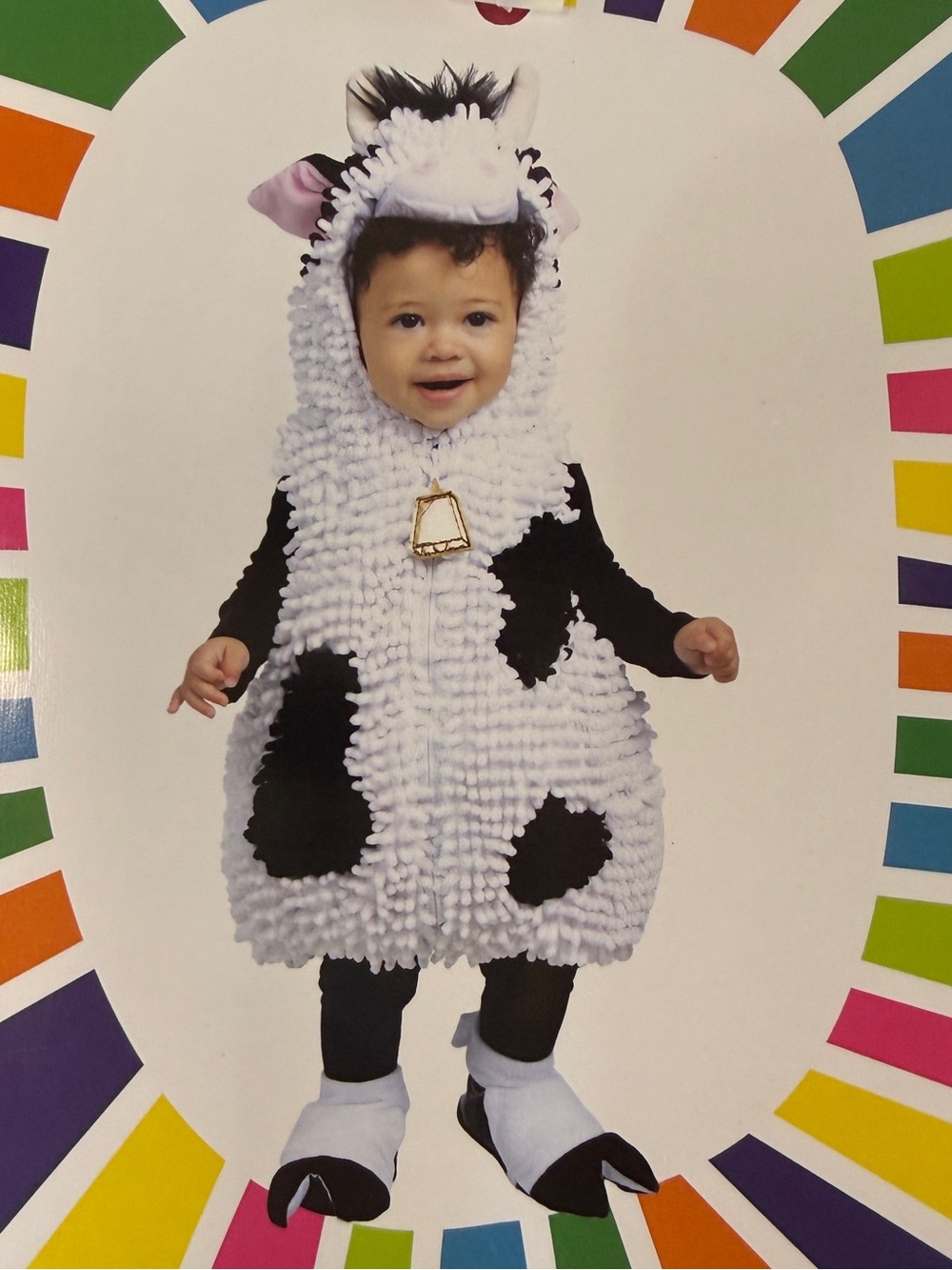 Going Wild Baby Holstein Cow Halloween Costume 12M Full Zip NWT